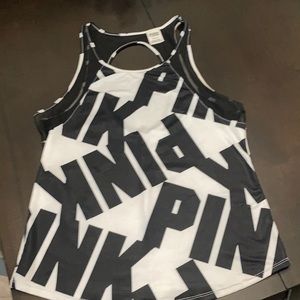 Black and white tank top like new pink brand size large